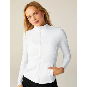 Beyond Yoga White Spacedye On The Go Mock Neck Sweater Jacket Size XS NWOT